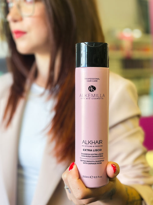 Alkemilla Shampoo Extra Liscio con Rosa Damascena